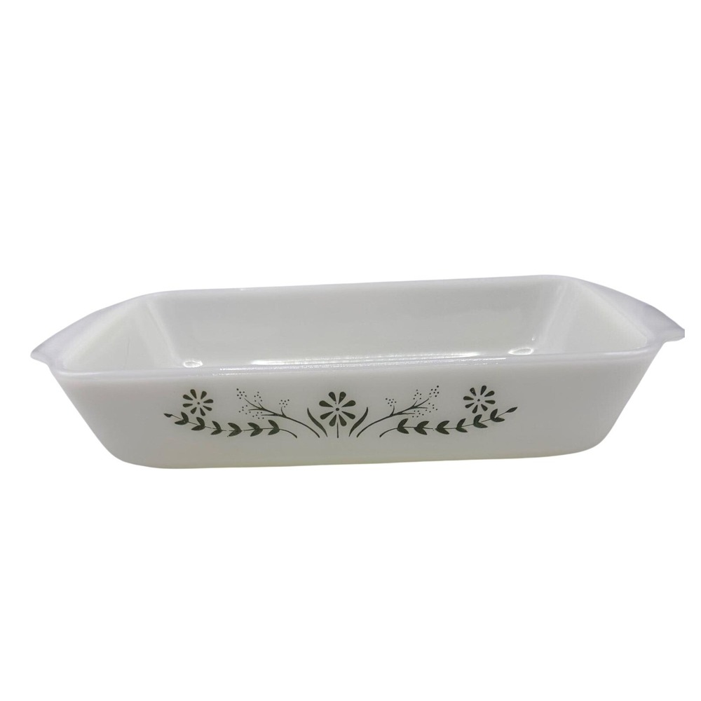 Vintage Milk Glassβ Baking Dish USA Oven Safe White Rectangular Casserole 427